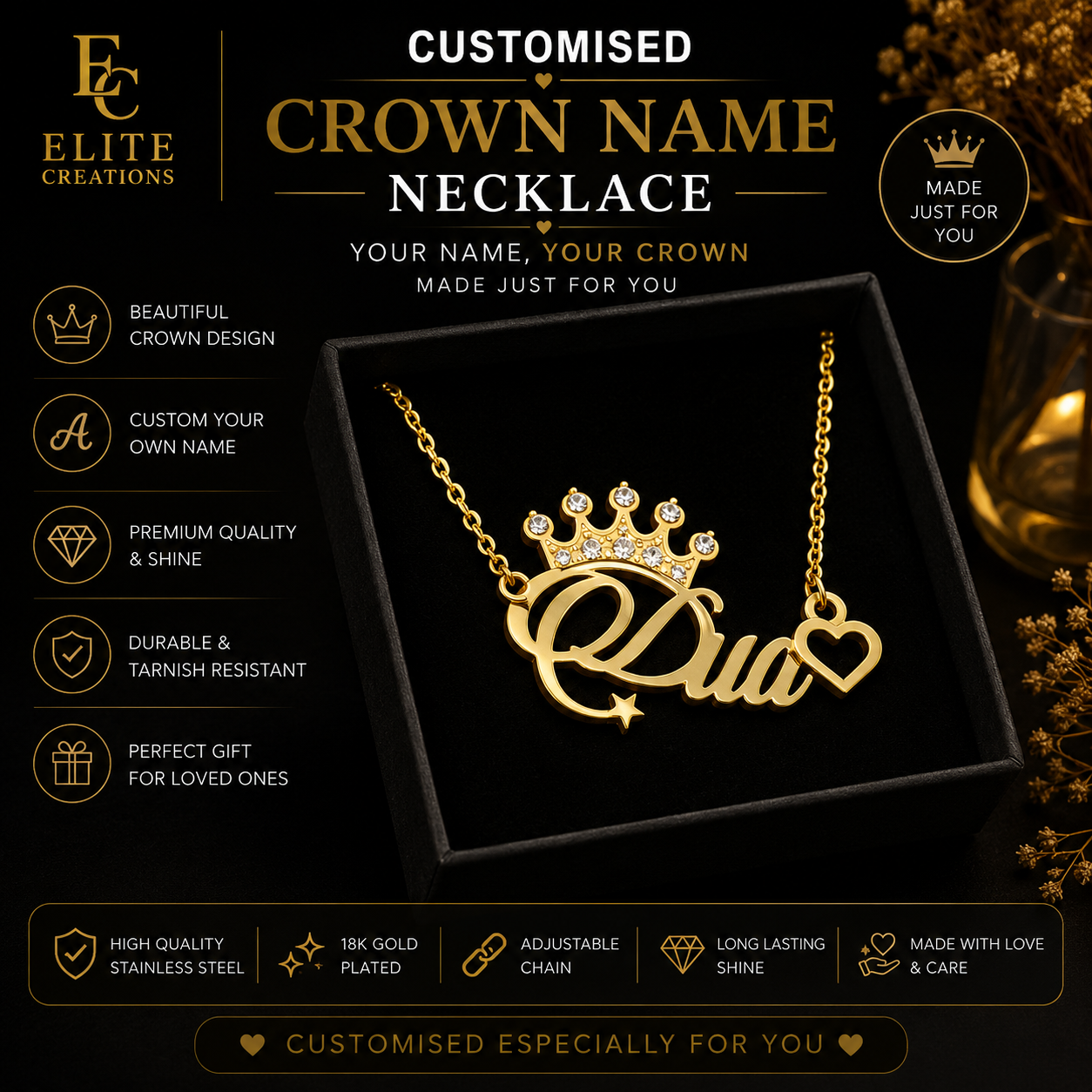 Crown Name Necklace